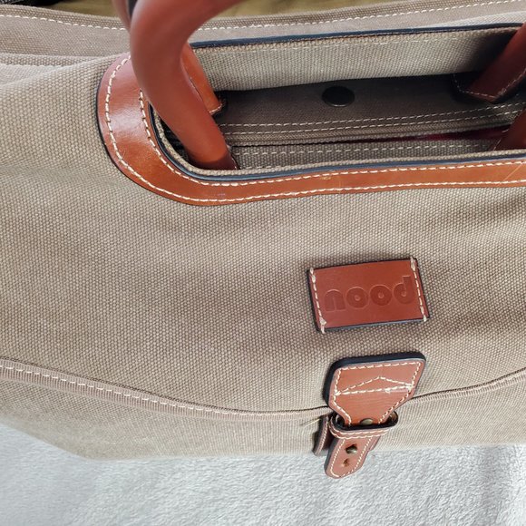 Large Canvas and Leather Shoulder Bag by Nood - Picture 8 of 16